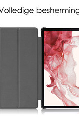 Samsung Galaxy Tab S8 Hoesje Case Hard Cover Met S Pen Uitsparing Hoes Book Case Grijs