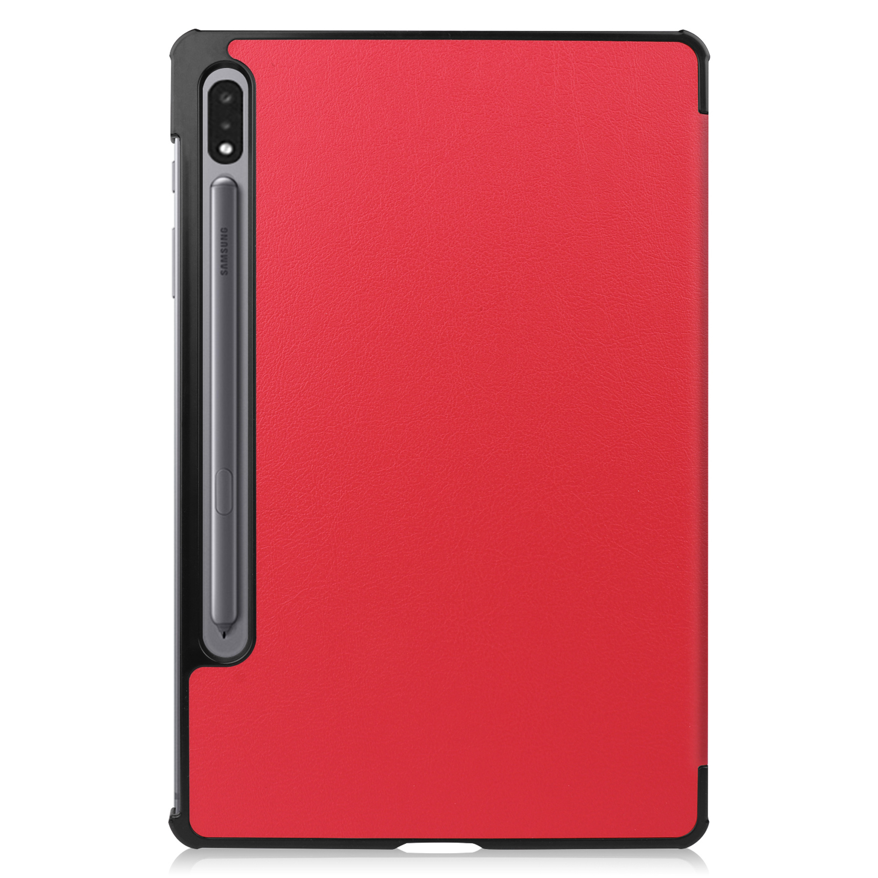 BASEY. Hoesje Geschikt voor Samsung Galaxy Tab S8 Hoes Case Tablet Hoesje Tri-fold - Hoes Geschikt voor Samsung Tab S8 Hoesje Hard Cover Bookcase Hoes - Rood