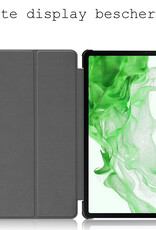 BASEY. Hoesje Geschikt voor Samsung Galaxy Tab S8 Plus Hoes Case Tablet Hoesje Tri-fold - Hoes Geschikt voor Samsung Tab S8 Plus Hoesje Hard Cover Bookcase Hoes - Bloesem