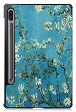 BASEY. Hoesje Geschikt voor Samsung Galaxy Tab S8 Plus Hoes Case Tablet Hoesje Tri-fold - Hoes Geschikt voor Samsung Tab S8 Plus Hoesje Hard Cover Bookcase Hoes - Bloesem