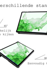 BASEY. Hoesje Geschikt voor Samsung Galaxy Tab S8 Plus Hoes Case Tablet Hoesje Tri-fold - Hoes Geschikt voor Samsung Tab S8 Plus Hoesje Hard Cover Bookcase Hoes - Graffity