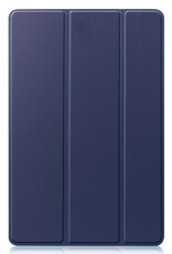 BASEY. Hoesje Geschikt voor Samsung Galaxy Tab S8 Hoes Case Tablet Hoesje Tri-fold Met Screenprotector - Hoes Geschikt voor Samsung Tab S8 Hoesje Hard Cover Bookcase Hoes - Donkerblauw