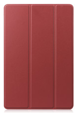 BASEY. Hoesje Geschikt voor Samsung Galaxy Tab S8 Hoes Case Tablet Hoesje Tri-fold Met Screenprotector - Hoes Geschikt voor Samsung Tab S8 Hoesje Hard Cover Bookcase Hoes - Donkerrood