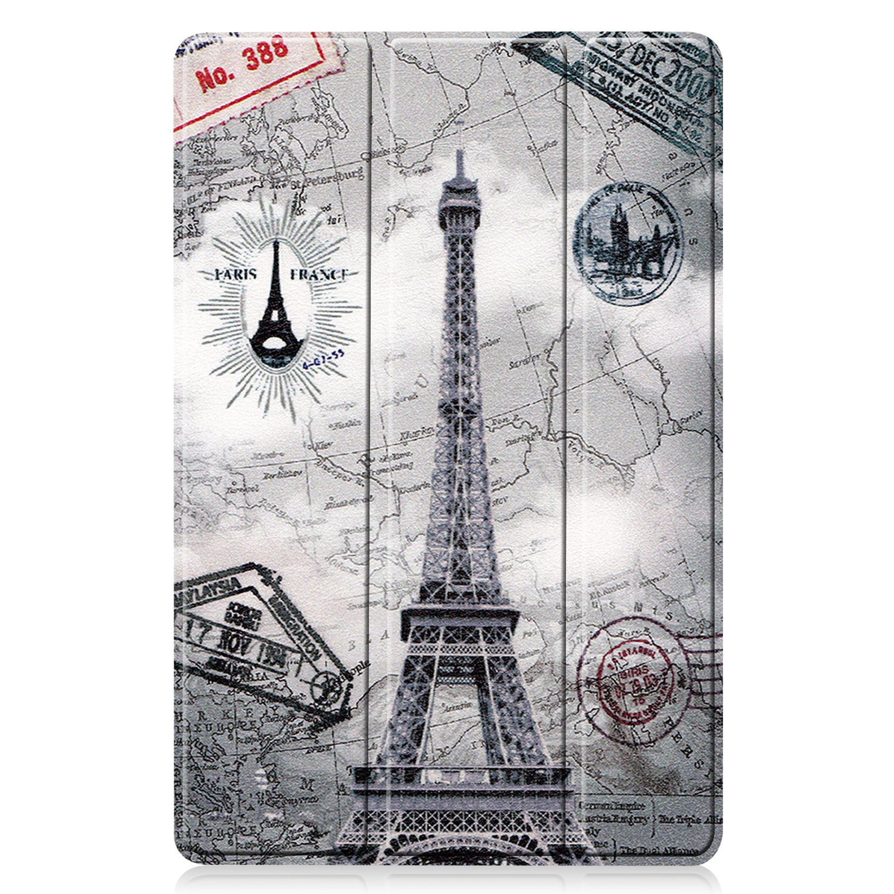 BASEY. Hoesje Geschikt voor Samsung Galaxy Tab S8 Hoes Case Tablet Hoesje Tri-fold Met Screenprotector - Hoes Geschikt voor Samsung Tab S8 Hoesje Hard Cover Bookcase Hoes - Eiffeltoren
