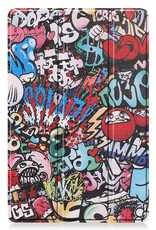 BASEY. Hoesje Geschikt voor Samsung Galaxy Tab S8 Hoes Case Tablet Hoesje Tri-fold Met Screenprotector - Hoes Geschikt voor Samsung Tab S8 Hoesje Hard Cover Bookcase Hoes - Graffity