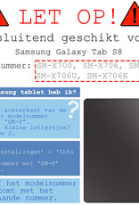 BASEY. Hoesje Geschikt voor Samsung Galaxy Tab S8 Hoes Case Tablet Hoesje Tri-fold Met Screenprotector - Hoes Geschikt voor Samsung Tab S8 Hoesje Hard Cover Bookcase Hoes - Don't Touch Me