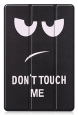 BASEY. Hoesje Geschikt voor Samsung Galaxy Tab S8 Hoes Case Tablet Hoesje Tri-fold Met Screenprotector - Hoes Geschikt voor Samsung Tab S8 Hoesje Hard Cover Bookcase Hoes - Don't Touch Me