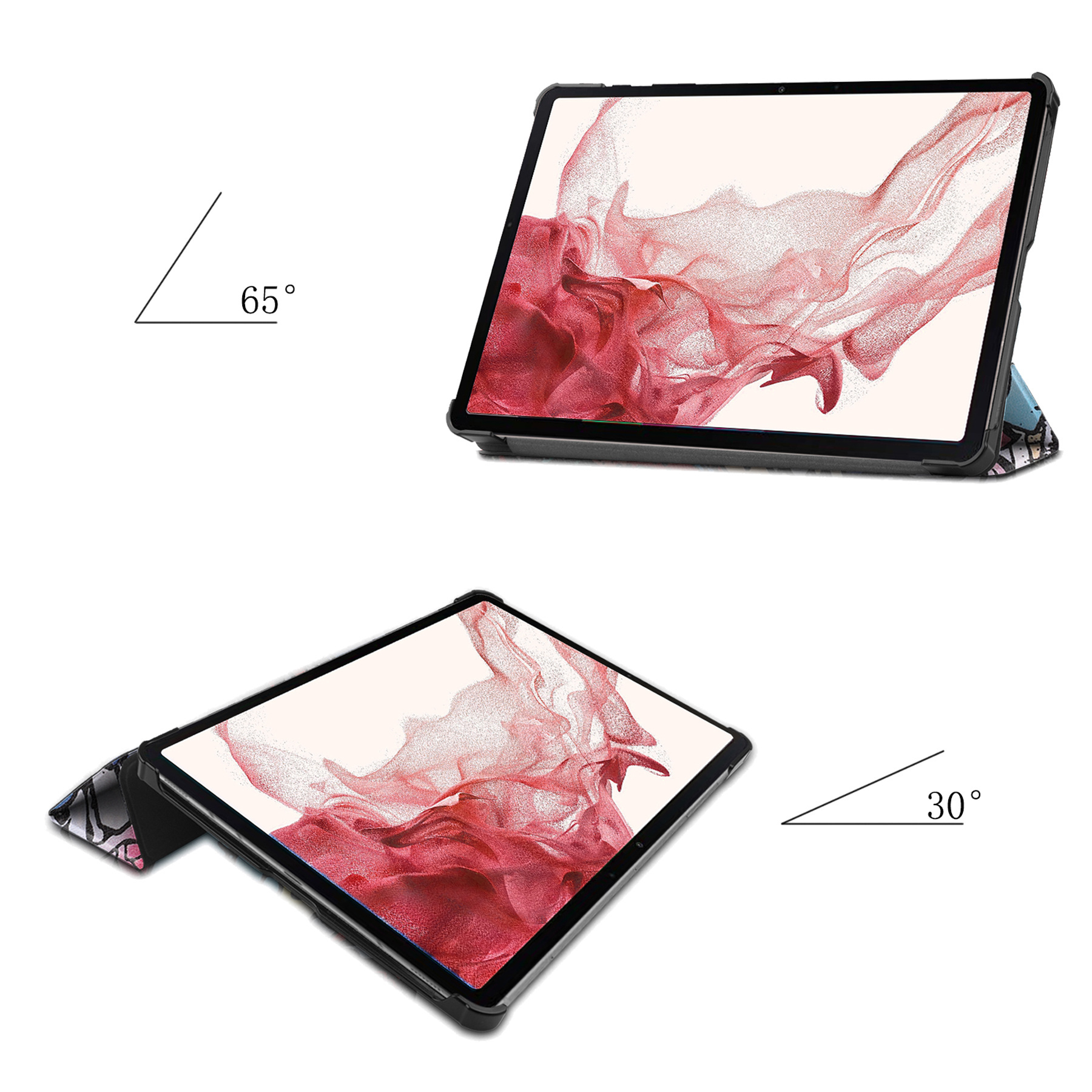 NoXx Hoesje Geschikt voor Samsung Galaxy Tab S8 Hoesje Case Hard Cover Hoes Book Case Met Screenprotector - Graffity