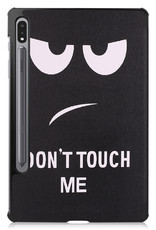 BASEY. Hoesje Geschikt voor Samsung Galaxy Tab S8 Plus Hoes Case Tablet Hoesje Tri-fold - Hoes Geschikt voor Samsung Tab S8 Plus Hoesje Hard Cover Bookcase Hoes - Don't Touch Me