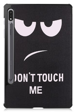 Samsung Galaxy Tab S8 Hoesje Case Hard Cover Met S Pen Uitsparing Hoes Book Case Don't Touch Me