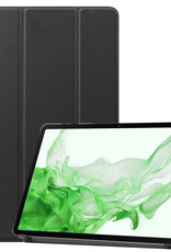 BASEY. Hoesje Geschikt voor Samsung Galaxy Tab S8 Plus Hoes Case Tablet Hoesje Tri-fold - Hoes Geschikt voor Samsung Tab S8 Plus Hoesje Hard Cover Bookcase Hoes - Zwart
