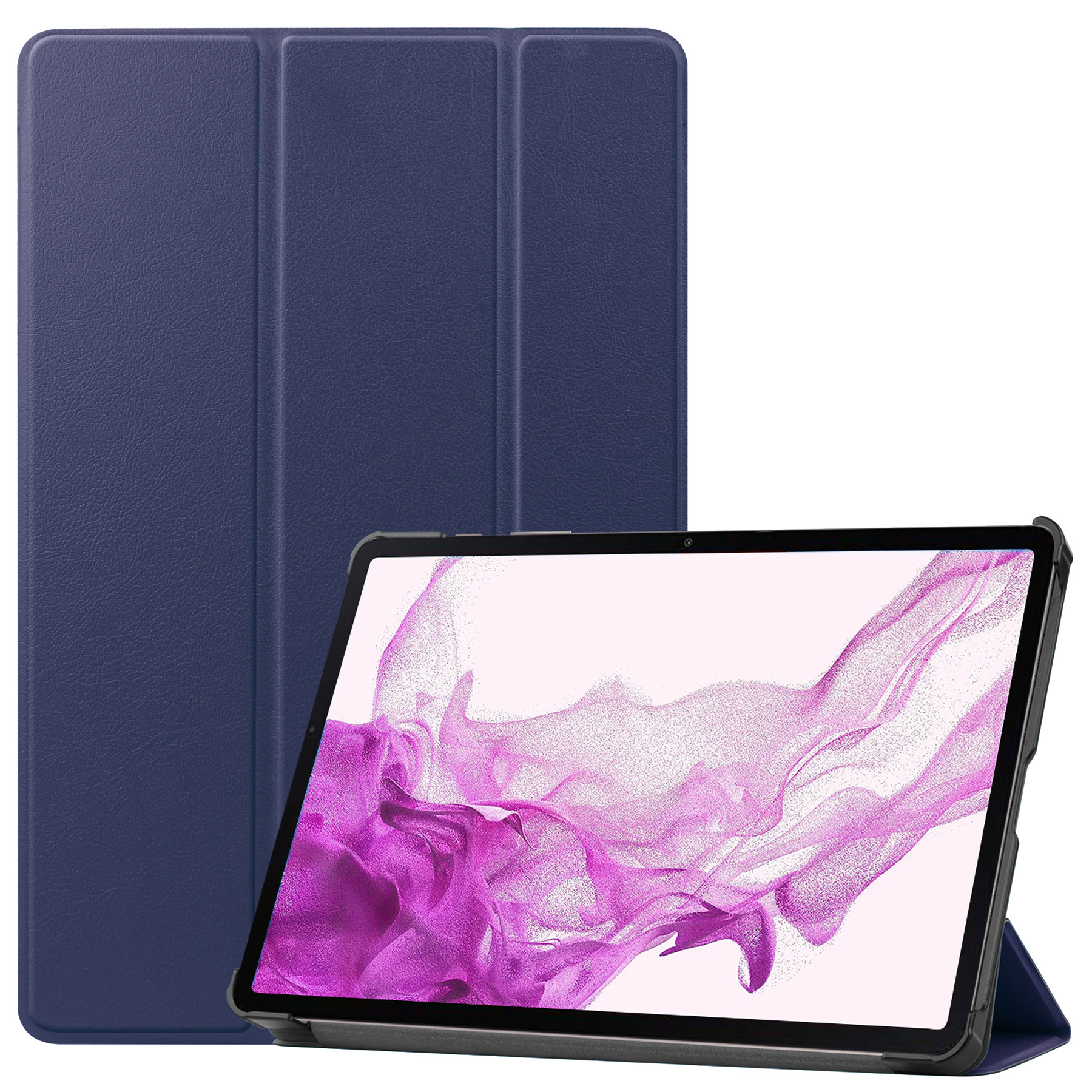Samsung Galaxy Tab S8 Hoesje 11 inch Case Donker Blauw - Samsung Galaxy Tab S8 Hoes Hardcover Hoesje Bookcase Met Uitsparing S Pen - Donker Blauw