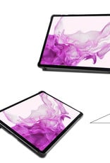 Nomfy Hoes Geschikt voor Samsung Galaxy Tab S8 Hoes Tri-fold Tablet Hoesje Case Met Screenprotector - Hoesje Geschikt voor Samsung Tab S8 Hoesje Hardcover Bookcase - Zwart