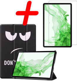 BASEY. BASEY. Samsung Galaxy Tab S8 Hoes Met Screenprotector - Don't touch me