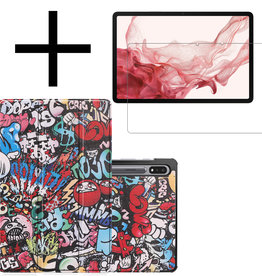 NoXx Samsung Galaxy Tab S8 Hoes Met Screenprotector - Graffity