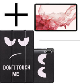 NoXx NoXx Samsung Galaxy Tab S8 Hoes Met Screenprotector - Don't touch me