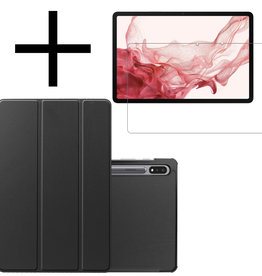 NoXx NoXx Samsung Galaxy Tab S8 Hoes Met Screenprotector - Zwart