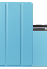NoXx Samsung Galaxy Tab S8 Plus Hoesje Case Hard Cover Met S Pen Uitsparing Hoes Book Case Licht Blauw