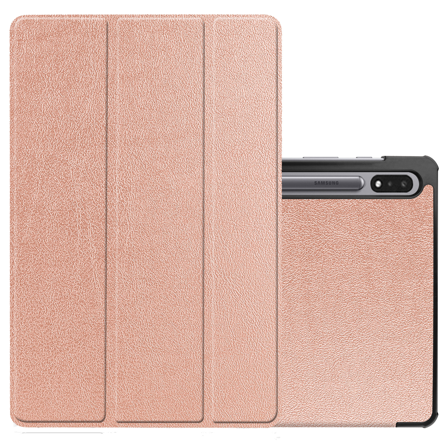 NoXx Samsung Galaxy Tab S8 Plus Hoesje Case Hard Cover Met S Pen Uitsparing Hoes Book Case Rosé Goud