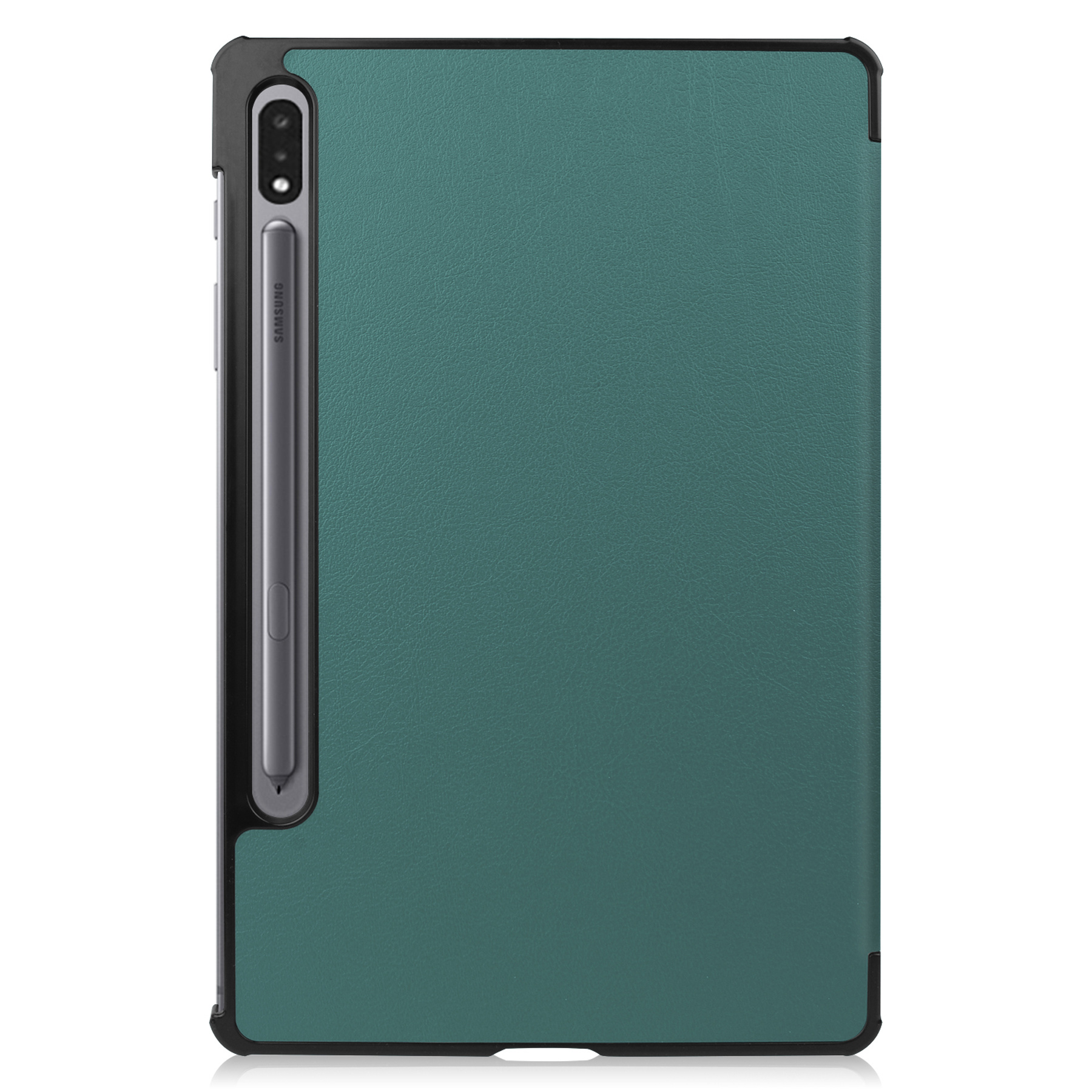 Nomfy Samsung Galaxy Tab S8 Plus Hoesje 12,4 inch Case Donker Groen - Samsung Galaxy Tab S8 Plus Hoes Hardcover Hoesje Bookcase Met Uitsparing S Pen - Donker Groen