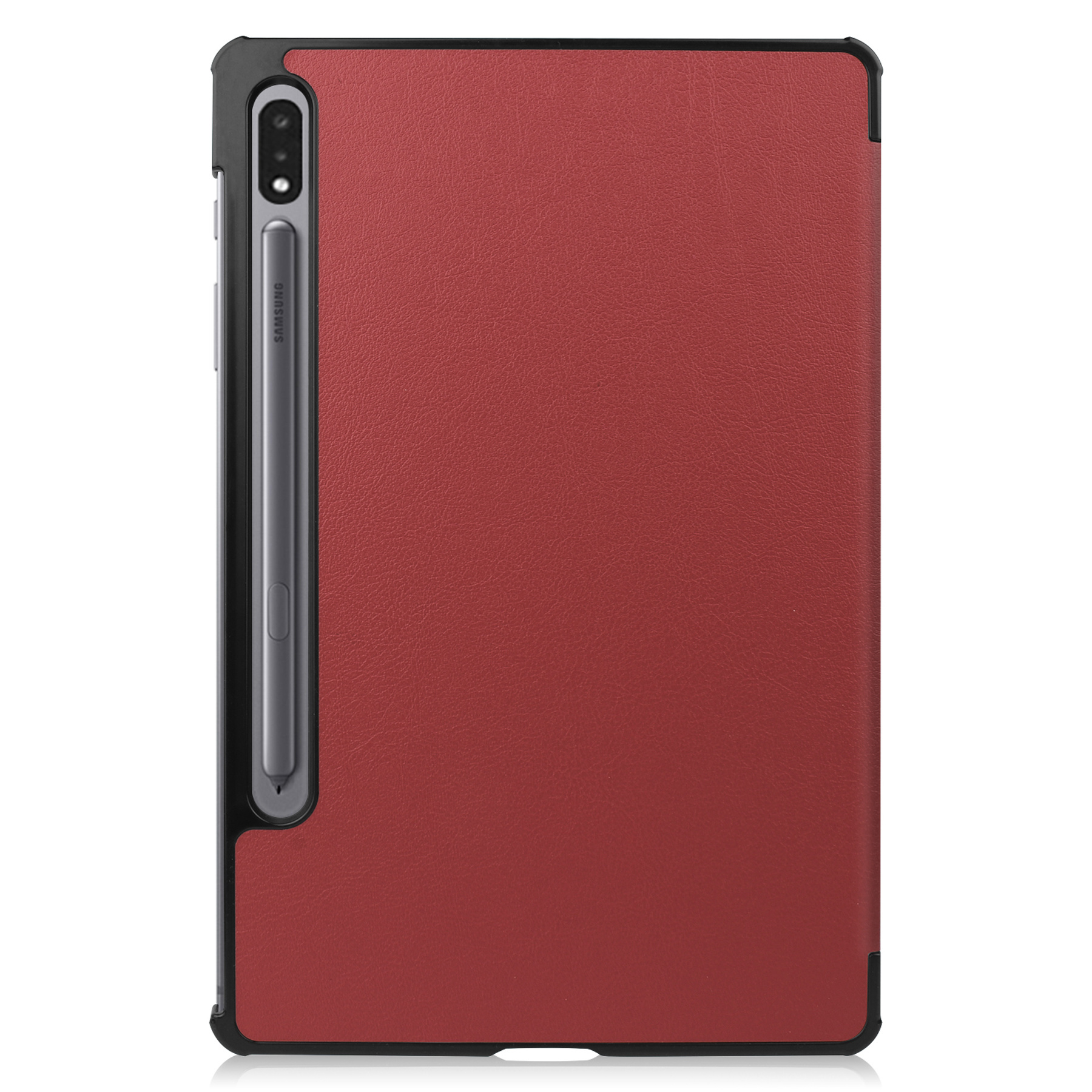 Nomfy Samsung Galaxy Tab S8 Plus Hoesje 12,4 inch Case Donker Rood - Samsung Galaxy Tab S8 Plus Hoes Hardcover Hoesje Bookcase Met Uitsparing S Pen - Donker Rood