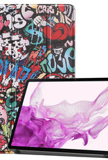 Nomfy Hoes Geschikt voor Samsung Galaxy Tab S8 Plus Hoes Tri-fold Tablet Hoesje Case - Hoesje Geschikt voor Samsung Tab S8 Plus Hoesje Hardcover Bookcase - Graffity