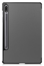 Nomfy Samsung Galaxy Tab S8 Plus Hoesje 12,4 inch Case Grijs - Samsung Galaxy Tab S8 Plus Hoes Hardcover Hoesje Bookcase Met Uitsparing S Pen - Grijs