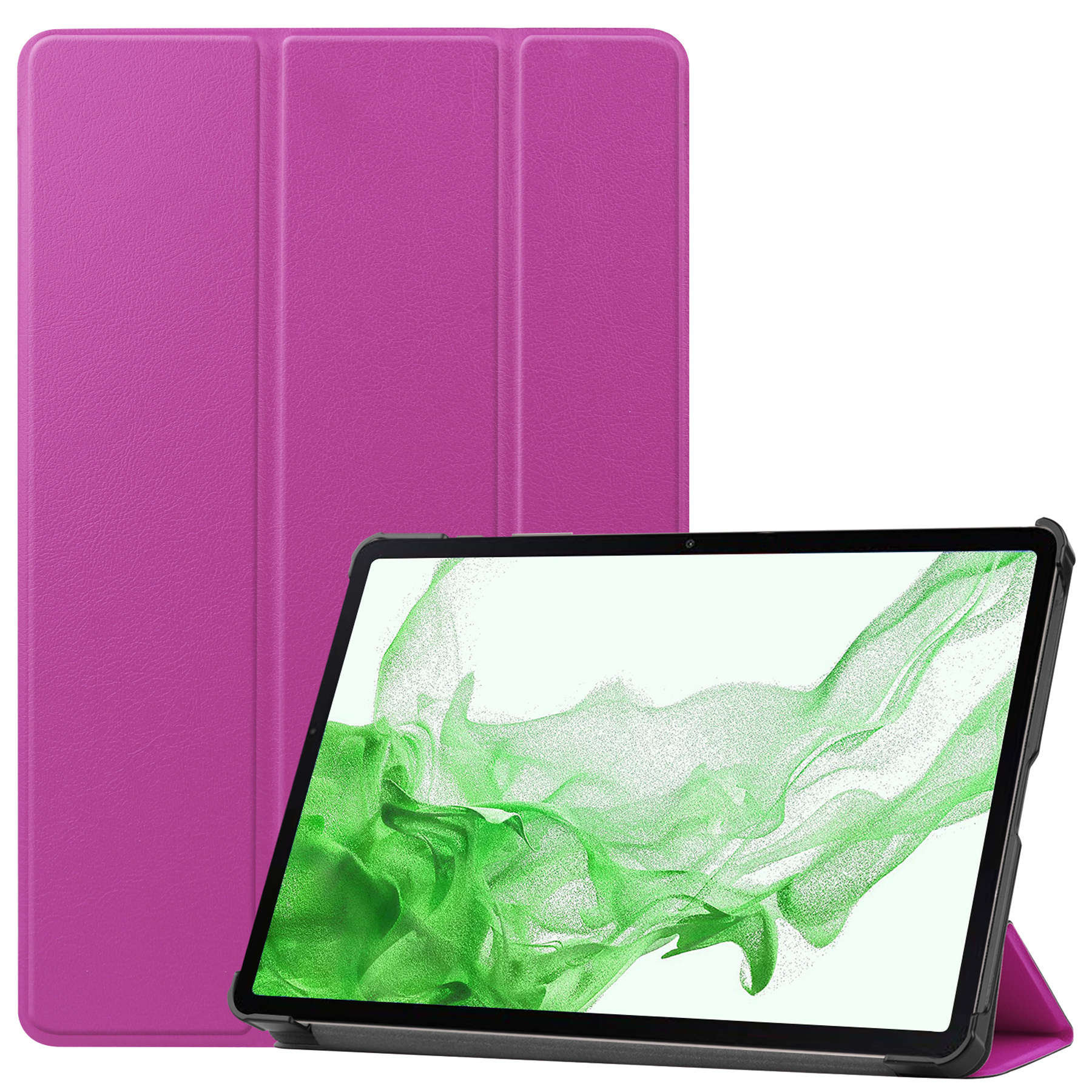 BASEY. Hoesje Geschikt voor Samsung Galaxy Tab S8 Ultra Hoes Case Tablet Hoesje Tri-fold - Hoes Geschikt voor Samsung Tab S8 Ultra Hoesje Hard Cover Bookcase Hoes - Paars