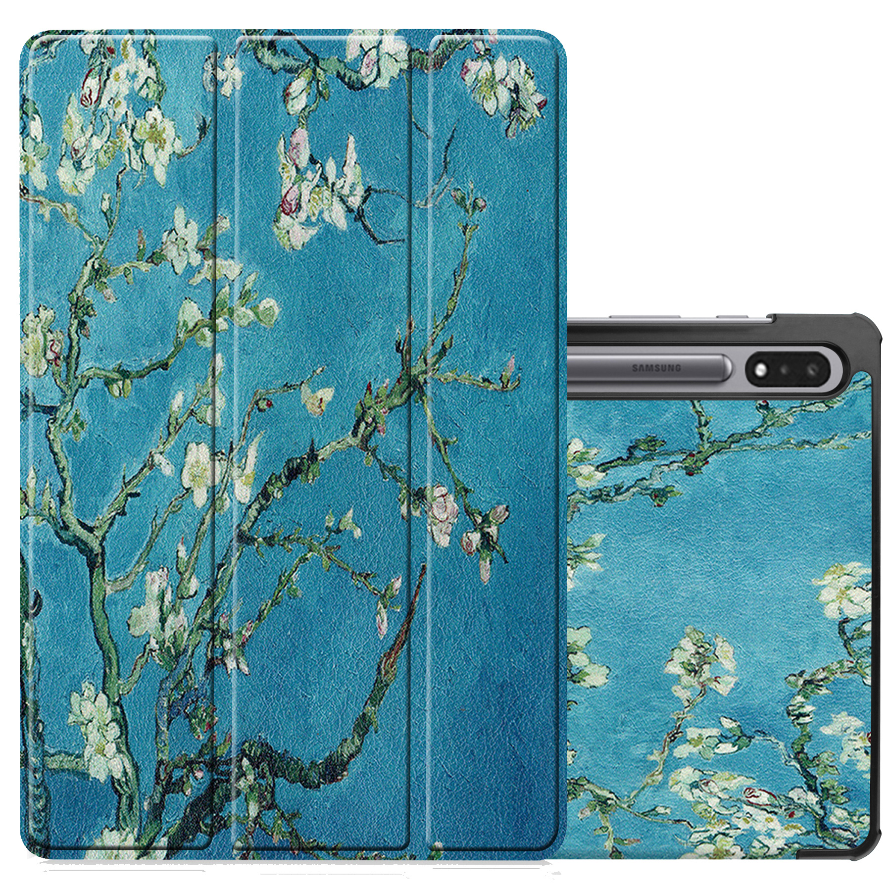 NoXx Hoesje Geschikt voor Samsung Galaxy Tab S8 Ultra Hoesje Case Hard Cover Hoes Book Case - Bloesem