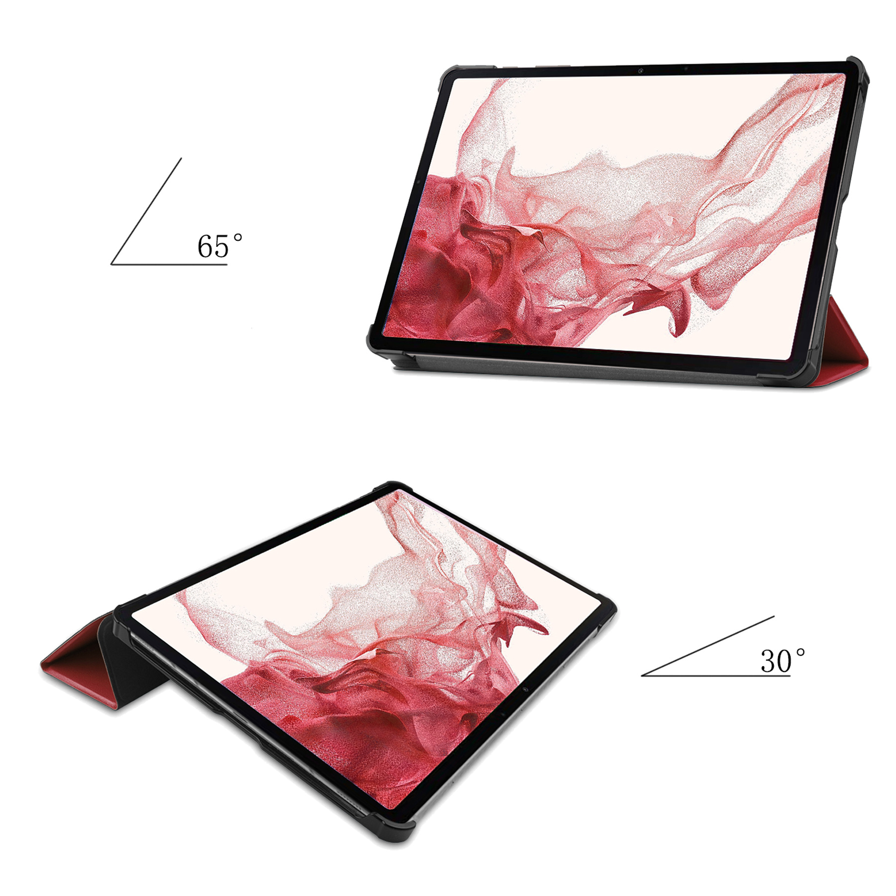 NoXx Hoesje Geschikt voor Samsung Galaxy Tab S8 Ultra Hoesje Case Hard Cover Hoes Book Case - Donkerrood