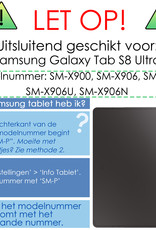 NoXx Samsung Galaxy Tab S8 Ultra Hoesje Case Hard Cover Met S Pen Uitsparing Hoes Book Case Vlinder