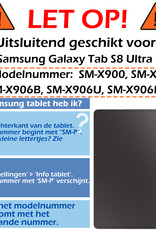 Nomfy Hoes Geschikt voor Samsung Galaxy Tab S8 Ultra Hoes Tri-fold Tablet Hoesje Case - Hoesje Geschikt voor Samsung Tab S8 Ultra Hoesje Hardcover Bookcase - Donkerrood