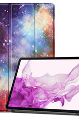 Nomfy Hoes Geschikt voor Samsung Galaxy Tab S8 Ultra Hoes Tri-fold Tablet Hoesje Case - Hoesje Geschikt voor Samsung Tab S8 Ultra Hoesje Hardcover Bookcase - Galaxy