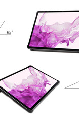 Nomfy Samsung Galaxy Tab S8 Ultra Hoesje 12,4 inch Case Rosé Goud - Samsung Galaxy Tab S8 Ultra Hoes Hardcover Hoesje Bookcase Met Uitsparing S Pen - Rosé Goud