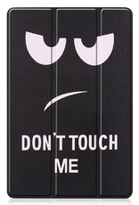Nomfy Hoes Geschikt voor Samsung Galaxy Tab S8 Ultra Hoes Tri-fold Tablet Hoesje Case - Hoesje Geschikt voor Samsung Tab S8 Ultra Hoesje Hardcover Bookcase - Don't Touch Me