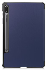 BASEY. Hoesje Geschikt voor Samsung Galaxy Tab S8 Plus Hoes Case Tablet Hoesje Tri-fold Met Screenprotector - Hoes Geschikt voor Samsung Tab S8 Plus Hoesje Hard Cover Bookcase Hoes - Donkerblauw