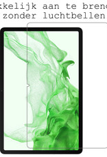 Hoesje Geschikt voor Samsung Galaxy Tab S8 Plus Hoes Case Tablet Hoesje Tri-fold Met Screenprotector - Hoes Geschikt voor Samsung Tab S8 Plus Hoesje Hard Cover Bookcase Hoes - Donkerrood