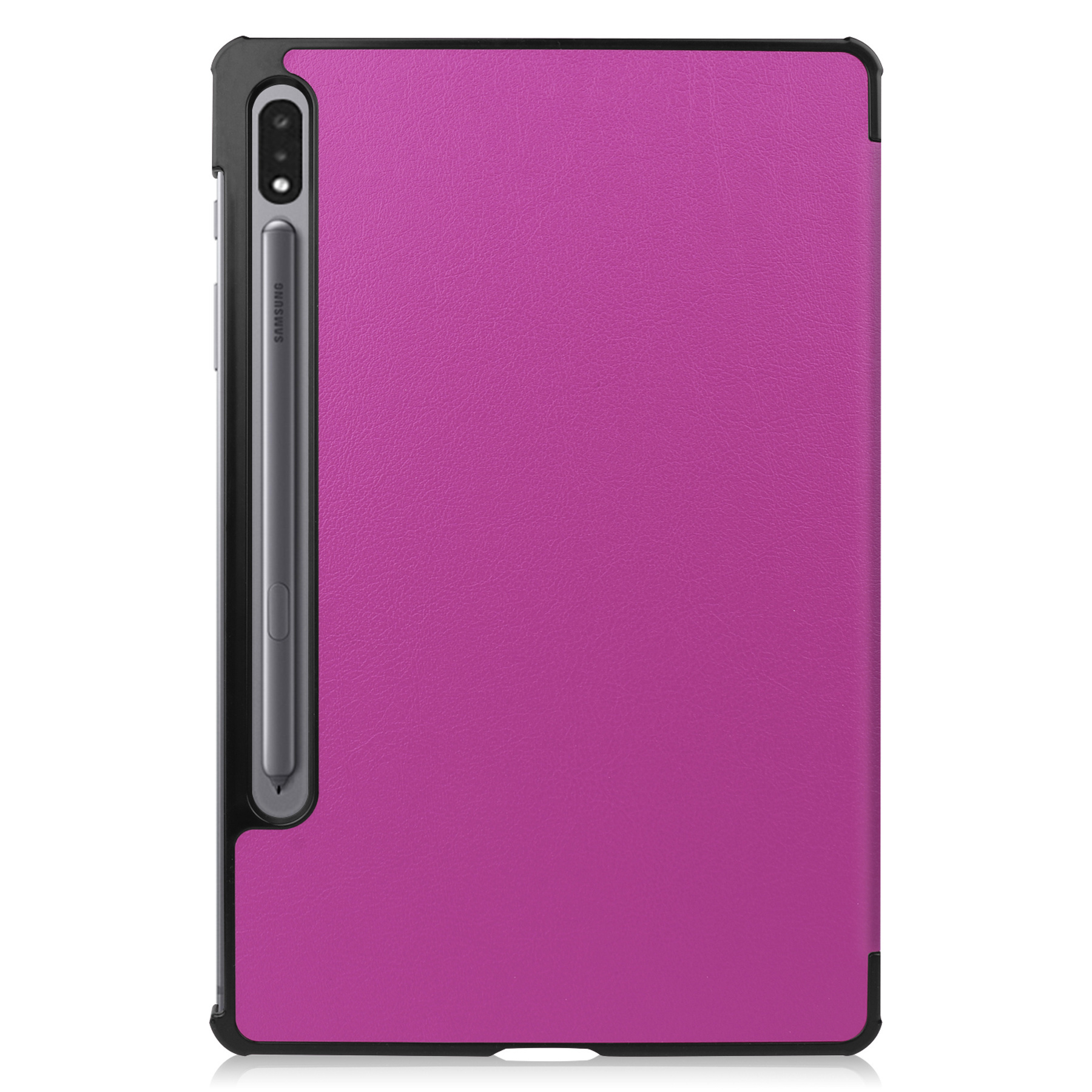 Hoesje Geschikt voor Samsung Galaxy Tab S8 Plus Hoes Case Tablet Hoesje Tri-fold Met Screenprotector - Hoes Geschikt voor Samsung Tab S8 Plus Hoesje Hard Cover Bookcase Hoes - Paars