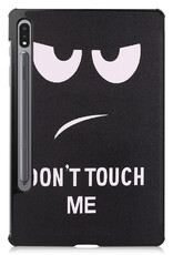 BASEY. Hoesje Geschikt voor Samsung Galaxy Tab S8 Plus Hoes Case Tablet Hoesje Tri-fold Met Screenprotector - Hoes Geschikt voor Samsung Tab S8 Plus Hoesje Hard Cover Bookcase Hoes - Don't Touch Me