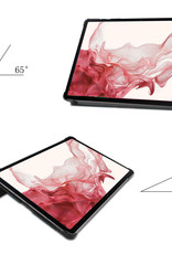 Hoesje Geschikt voor Samsung Galaxy Tab S8 Plus Hoesje Case Hard Cover Hoes Book Case Met Screenprotector - Bloesem