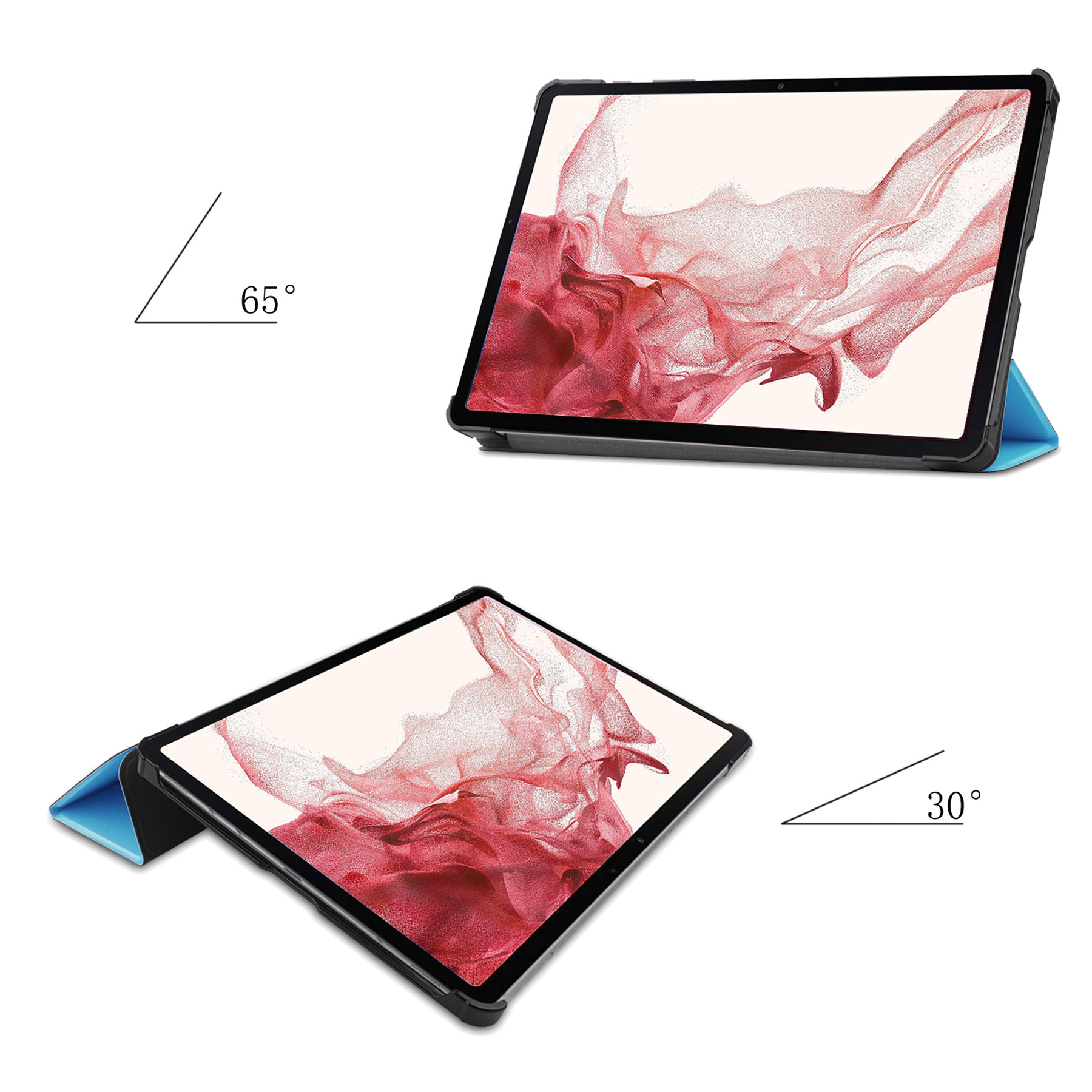 NoXx Hoesje Geschikt voor Samsung Galaxy Tab S8 Plus Hoesje Case Hard Cover Hoes Book Case Met Screenprotector - Lichtblauw