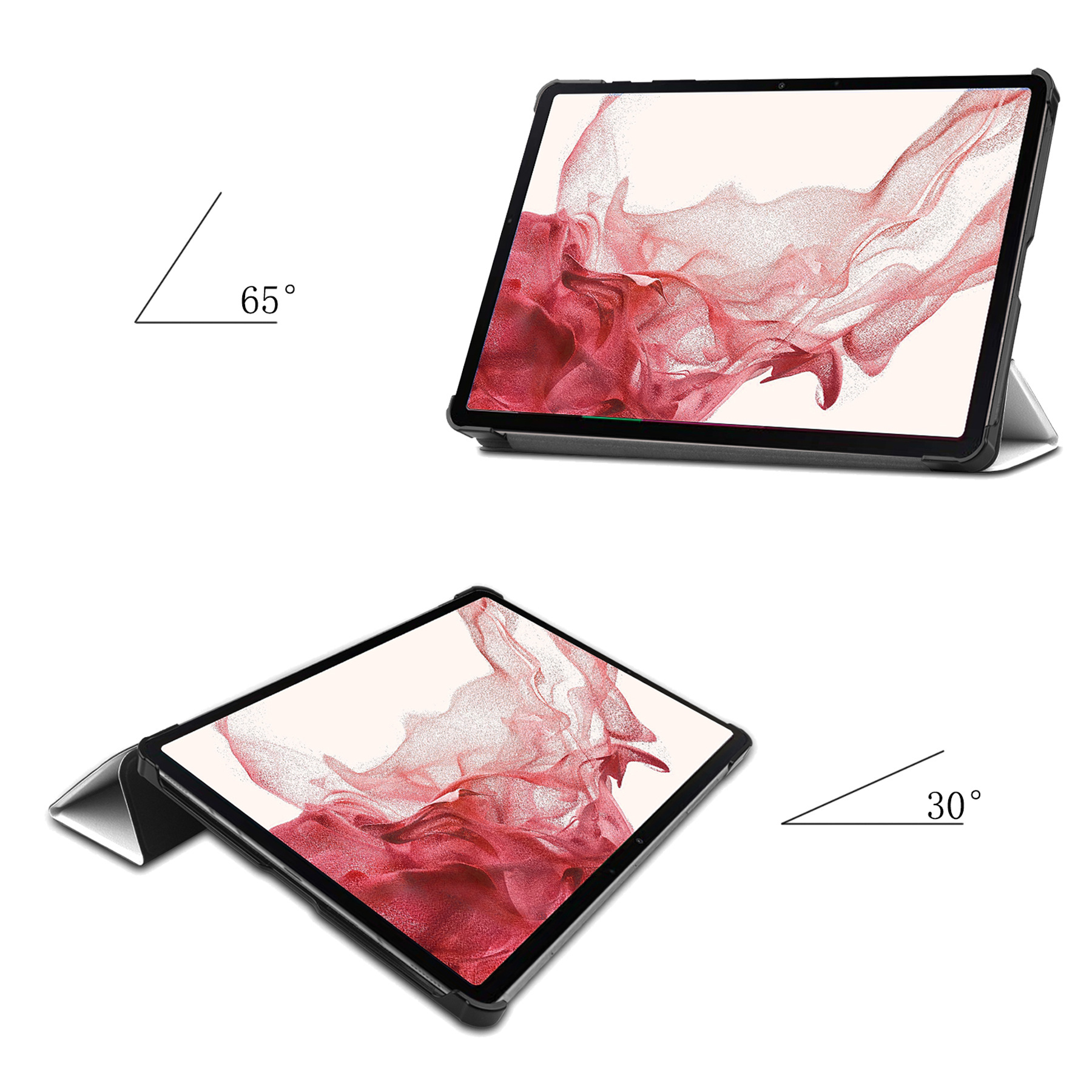 NoXx Hoesje Geschikt voor Samsung Galaxy Tab S8 Plus Hoesje Case Hard Cover Hoes Book Case Met Screenprotector - Vlinders