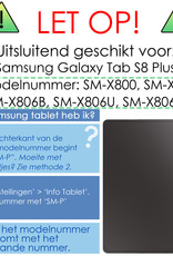 NoXx Hoesje Geschikt voor Samsung Galaxy Tab S8 Plus Hoesje Case Hard Cover Hoes Book Case Met Screenprotector - Zwart