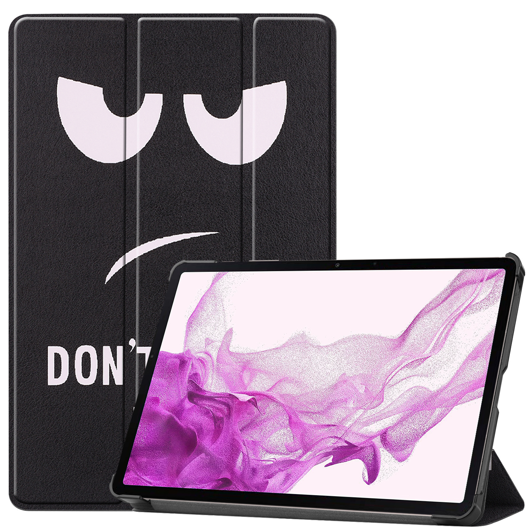 Samsung Galaxy Tab S8 Plus Hoesje 12.4 inch Case Don't Touch Me - Samsung Galaxy Tab S8 Plus Hoes Hardcover Hoesje Bookcase Met Uitsparing S Pen - Don't Touch Me