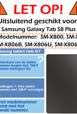 Nomfy Hoes Geschikt voor Samsung Galaxy Tab S8 Plus Hoes Tri-fold Tablet Hoesje Case Met Screenprotector - Hoesje Geschikt voor Samsung Tab S8 Plus Hoesje Hardcover Bookcase - Zwart