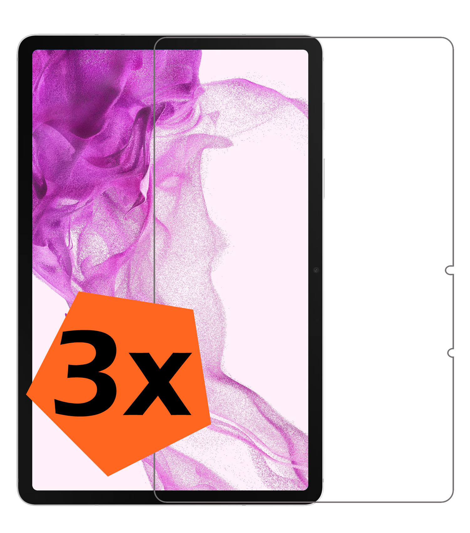 Nomfy Screenprotector Geschikt voor Samsung Galaxy Tab S8 Ultra Screenprotector Bescherm Glas - Screen Protector Geschikt voor Samsung Tab S8 Ultra Screenprotector Tempered Glass - 3 PACK