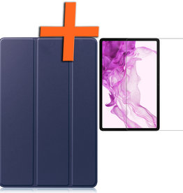 Nomfy Nomfy Samsung Galaxy Tab S8 Plus Hoes Met Screenprotector - Donkerblauw