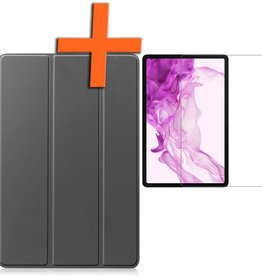 Nomfy Nomfy Samsung Galaxy Tab S8 Plus Hoes Met Screenprotector - Grijs