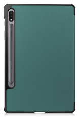 BASEY. Hoesje Geschikt voor Samsung Galaxy Tab S8 Ultra Hoes Case Tablet Hoesje Tri-fold Met Screenprotector - Hoes Geschikt voor Samsung Tab S8 Ultra Hoesje Hard Cover Bookcase Hoes - Donkergroen