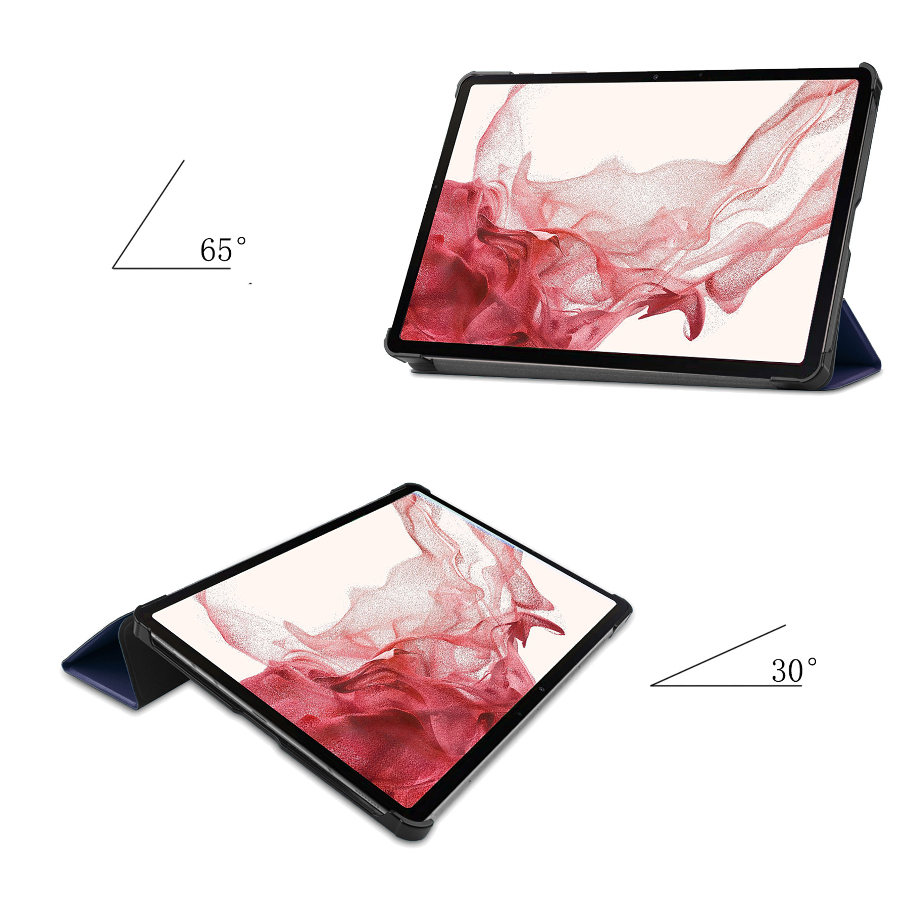 NoXx Hoesje Geschikt voor Samsung Galaxy Tab S8 Ultra Hoesje Case Hard Cover Hoes Book Case Met Screenprotector - Donkerblauw